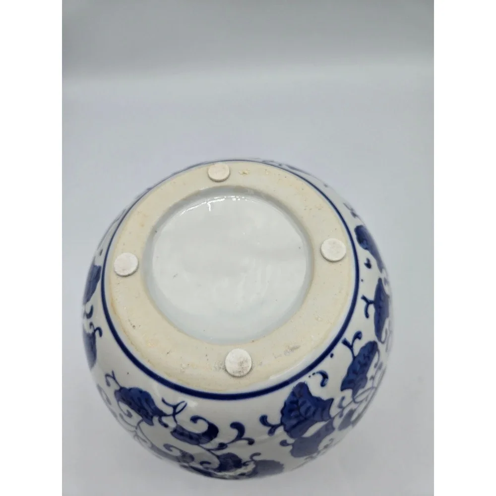 Chinese Porcelain Ginger Jar Double Happiness Blue & White Floral Chinoiserie 8